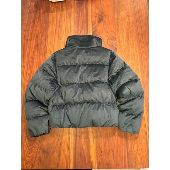 Adidas Women's Dark Green Velvet Down Full Zip Puffer Jacket Size Small NWT - Picture 14 of 14
